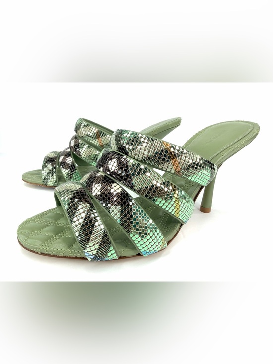 Burberry Shoes - Burberry Check Mesh Mews Metallic Strap Mule Embellished Sandals Size EU 38.5